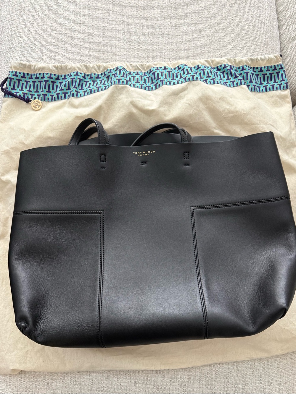 Tory Burch Block T leather tote